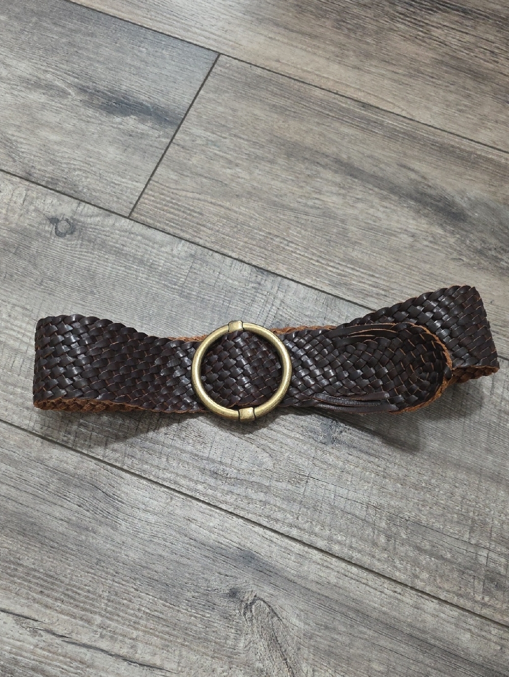 Ann Taylor Braided Leather Woven Hobo Belt